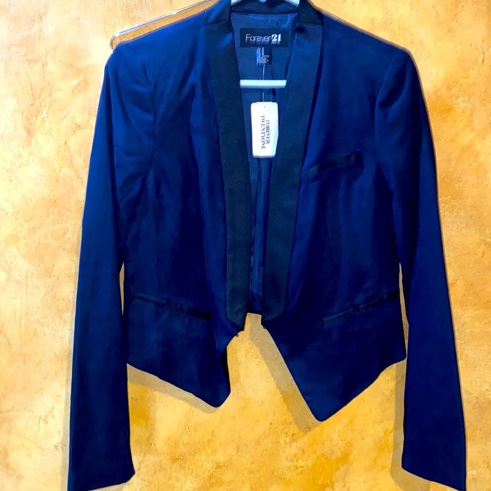 Forever 21 Career Jacket Dark Navy/Black. New With Tags.